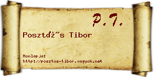 Posztós Tibor névjegykártya